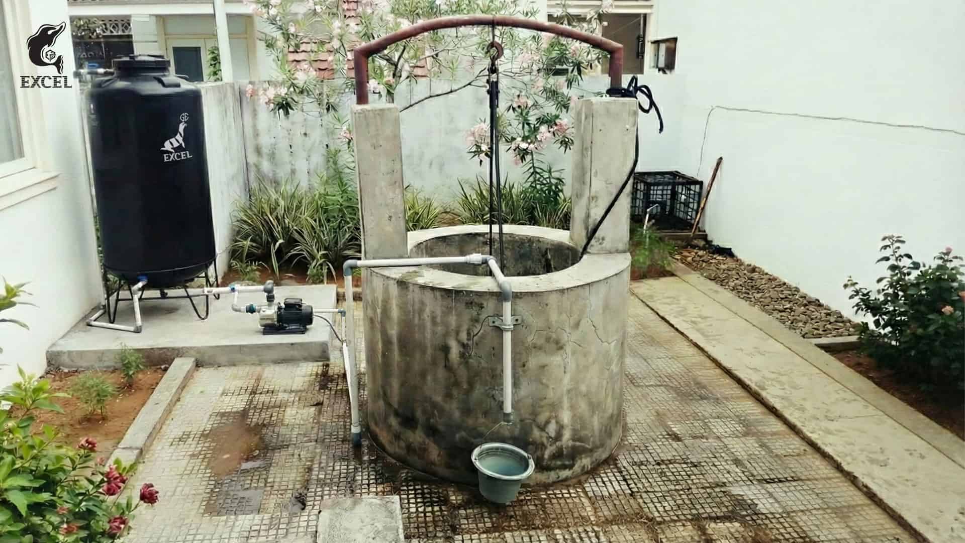 pompa sumur dan tandon air